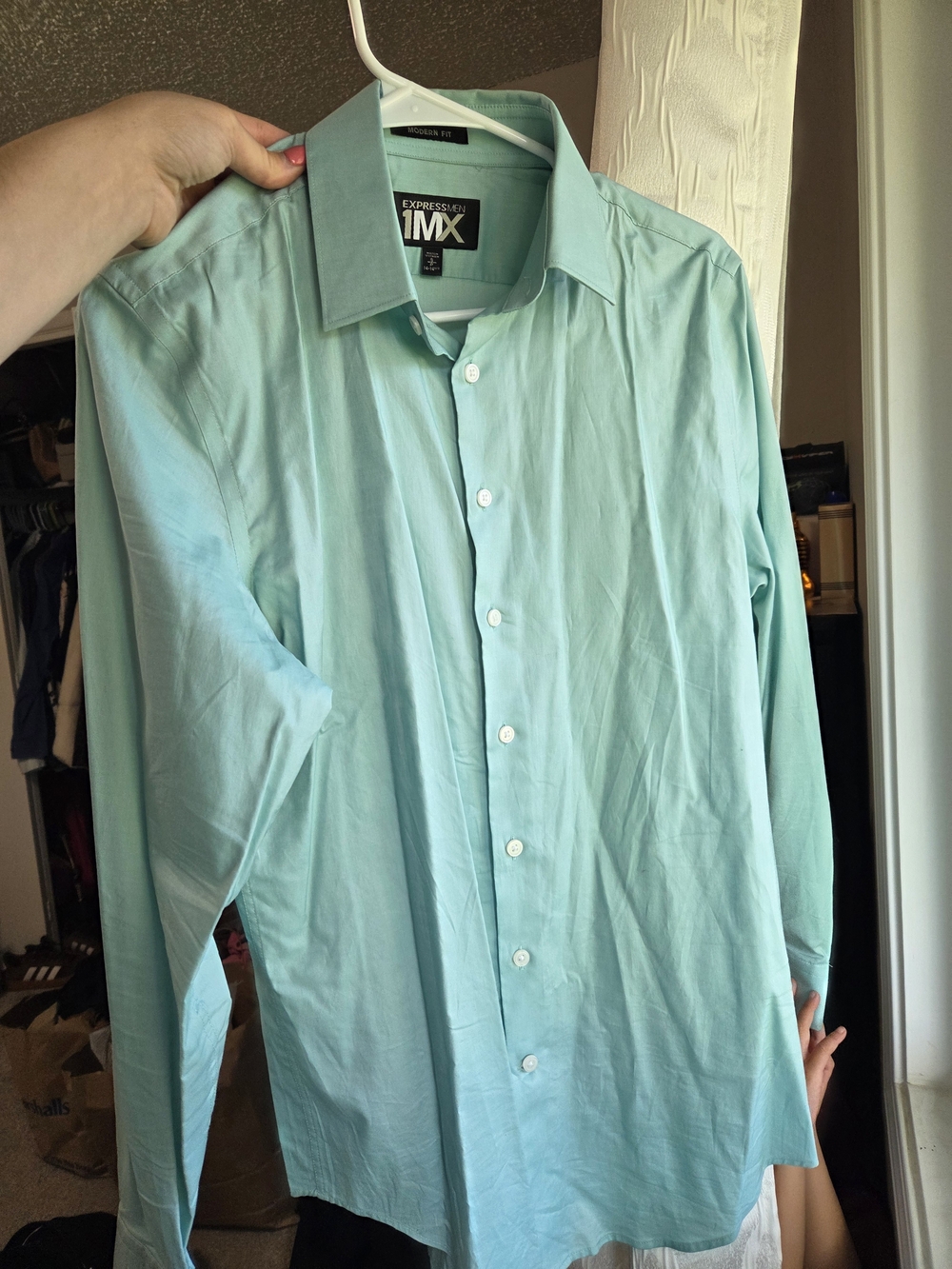 Express Mint Green Dress Shirt - Modern Fit